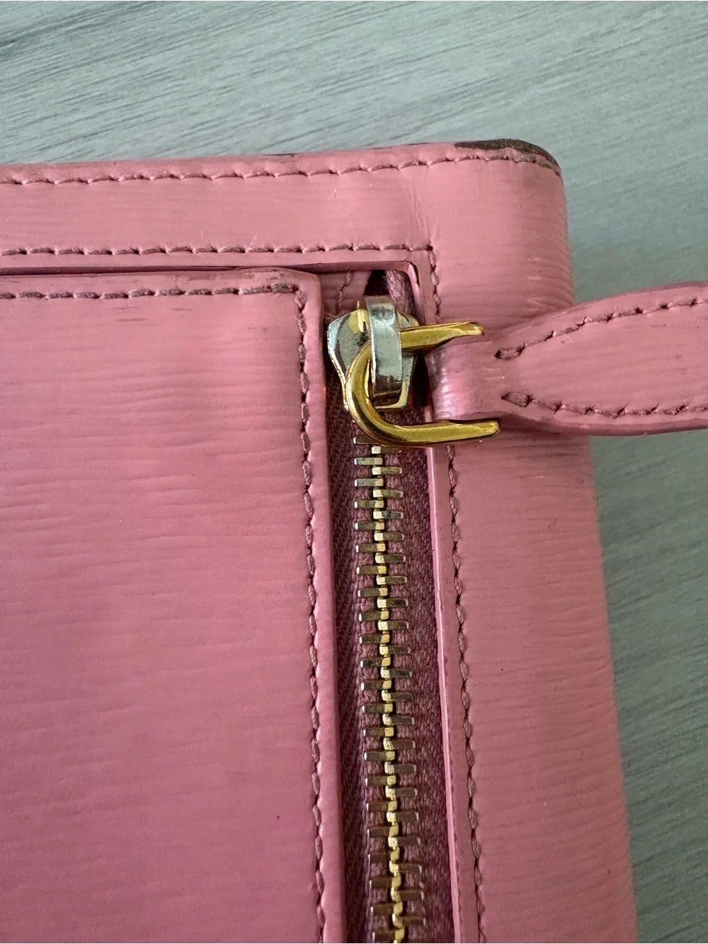 Prada Rose Pink Saffiano Leather Long Wallet with Gold Logo
